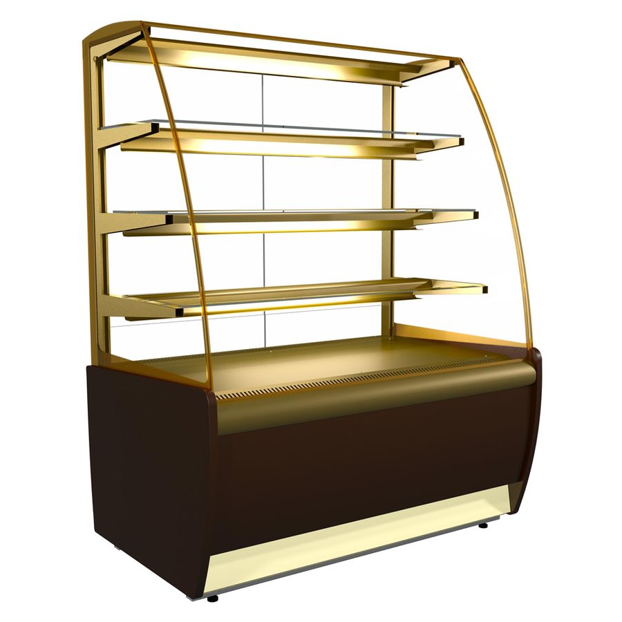 Витрина холодильная K70 VM 0,9-1 LIGHT цвет по схеме (стандарт, пластик 0012 (коричневый))