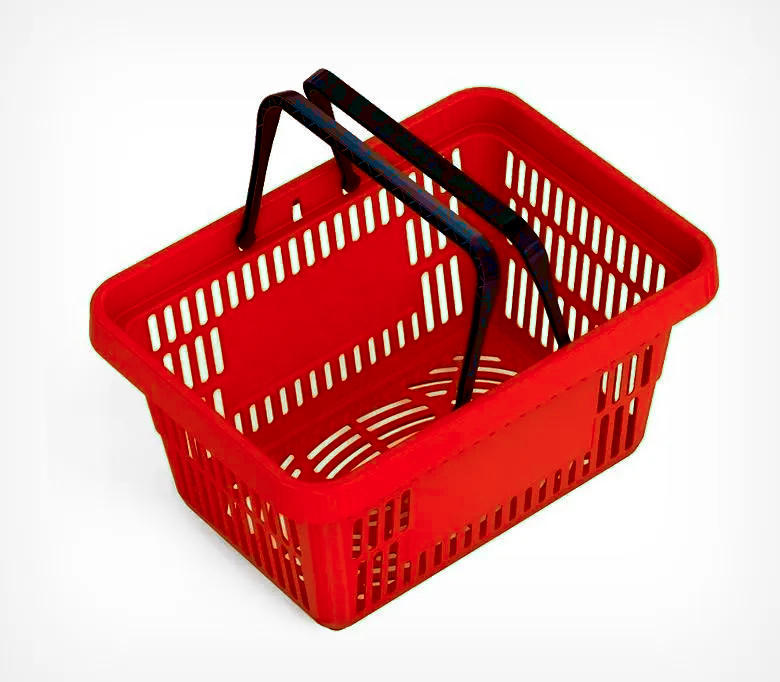 Корзина покупательская УСИЛЕННАЯ Пластик Красная 20 л