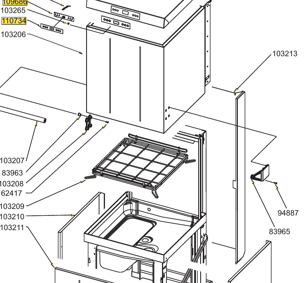 Деталировка посудомоечной машины Smeg HTY503D