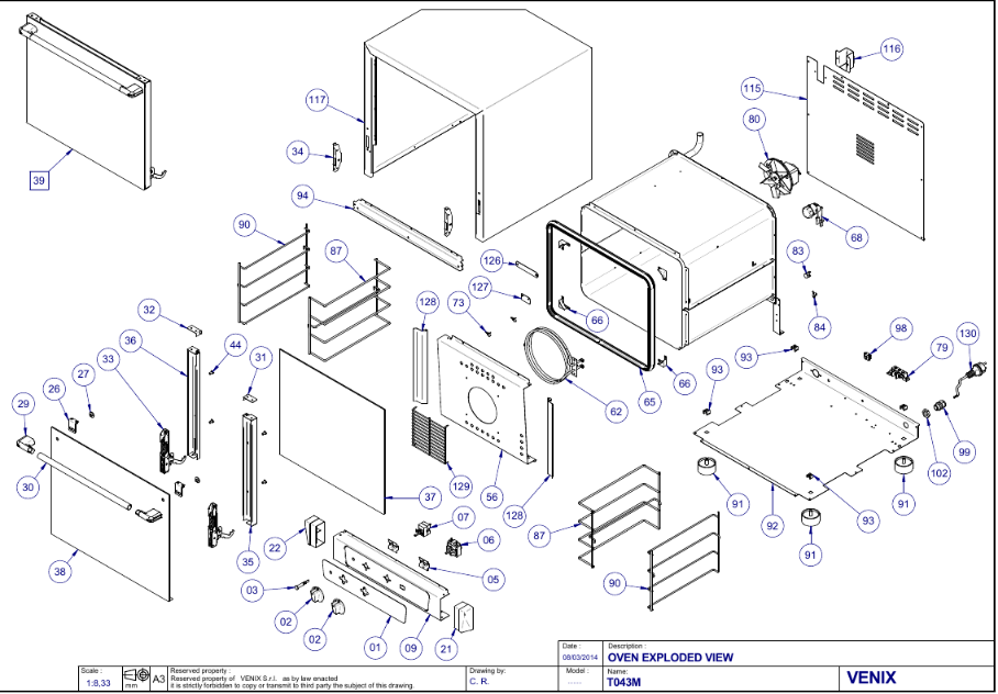 Деталировка для T043M EXPLODED VIEW VENIX (1)
