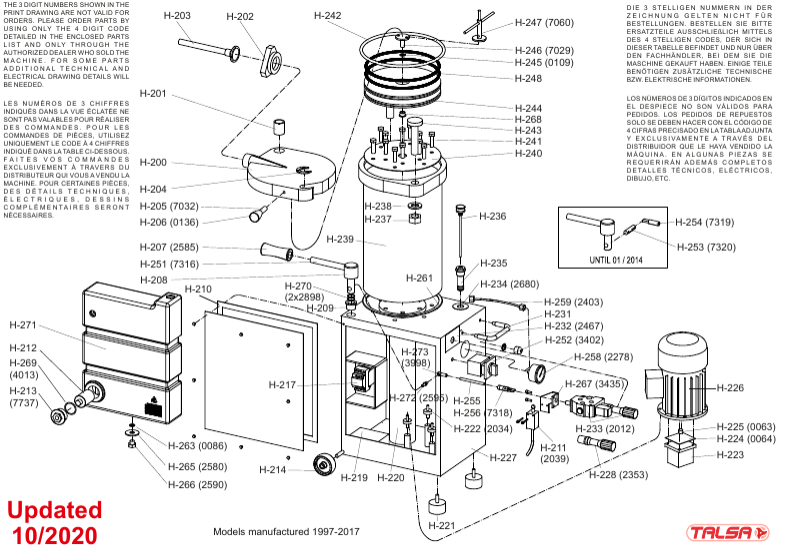 Деталировка для 6_2_ExplodedView_PartsTable_TalsaOldFillersStuffersPoussoirs-H
