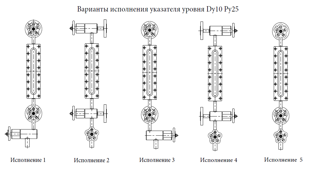 Указатель уровня Ду10 Ру25 (исп.2) ТУ 28.14.13-001-21434895-2017 с двойным стеклом