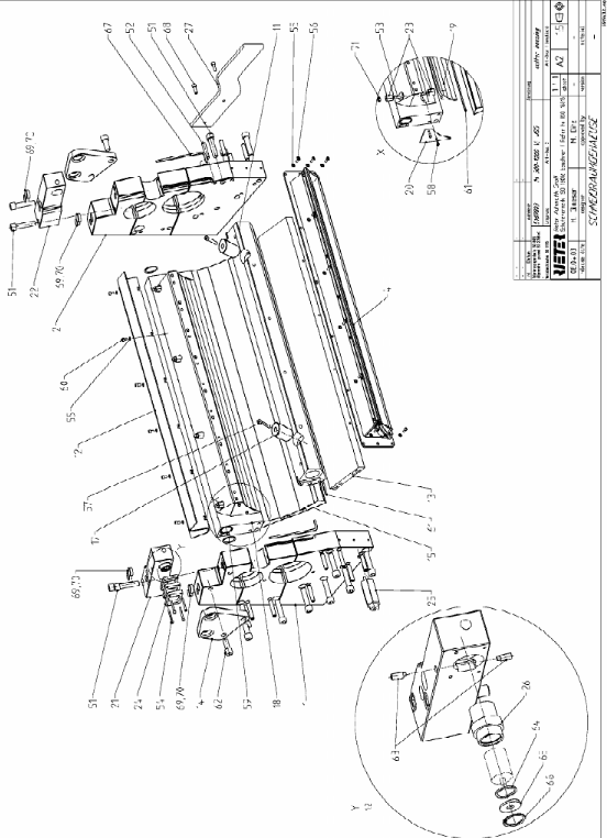 Деталировка для Гранулятор M-USG 600V RIETER (Уплотнение)