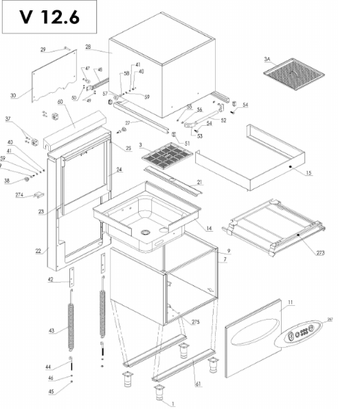 Деталировка для OBM1080 V14.10 0710.01080.00 HOOD TYPE DISHWASHER MECHANICAL, OBM 1080